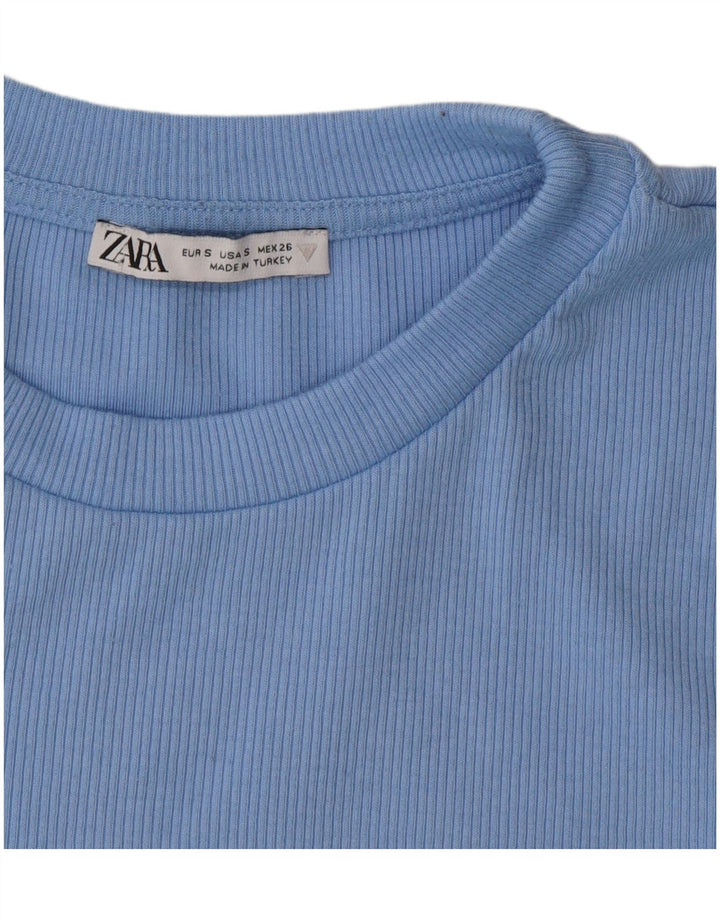 Damska krótka koszulka Zara Top UK 10 Small Blue