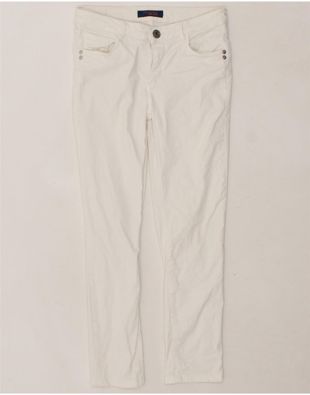 TRUSSARDI Womens Slim Jeans W26 L28 White Cotton Vintage Trussardi and Second-Hand Trussardi from Messina Hembry 