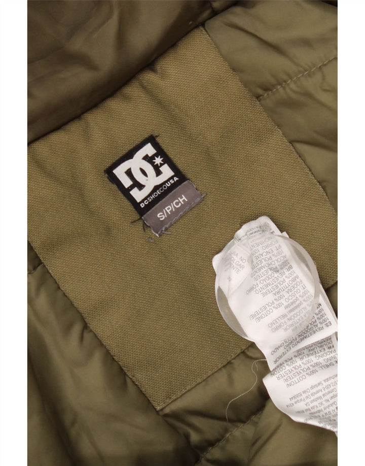 Męska kurtka parka z kapturem DC UK 36, mała, bawełniana khaki