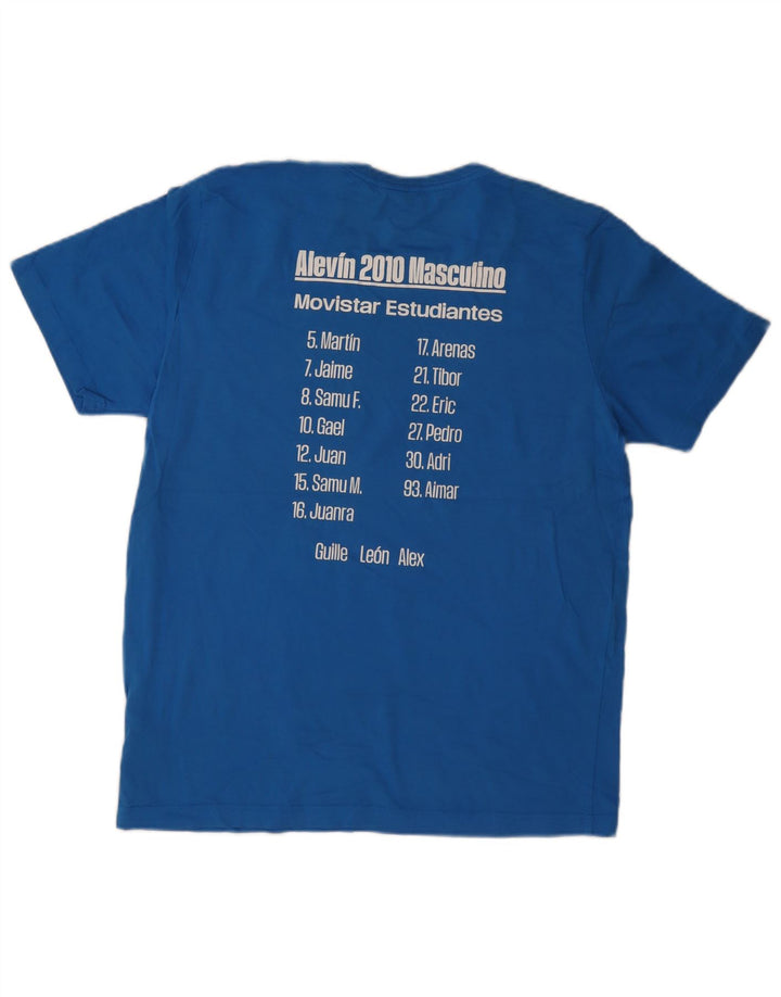 Męski T-shirt z grafiką Puma, duży, niebieski, bawełniany