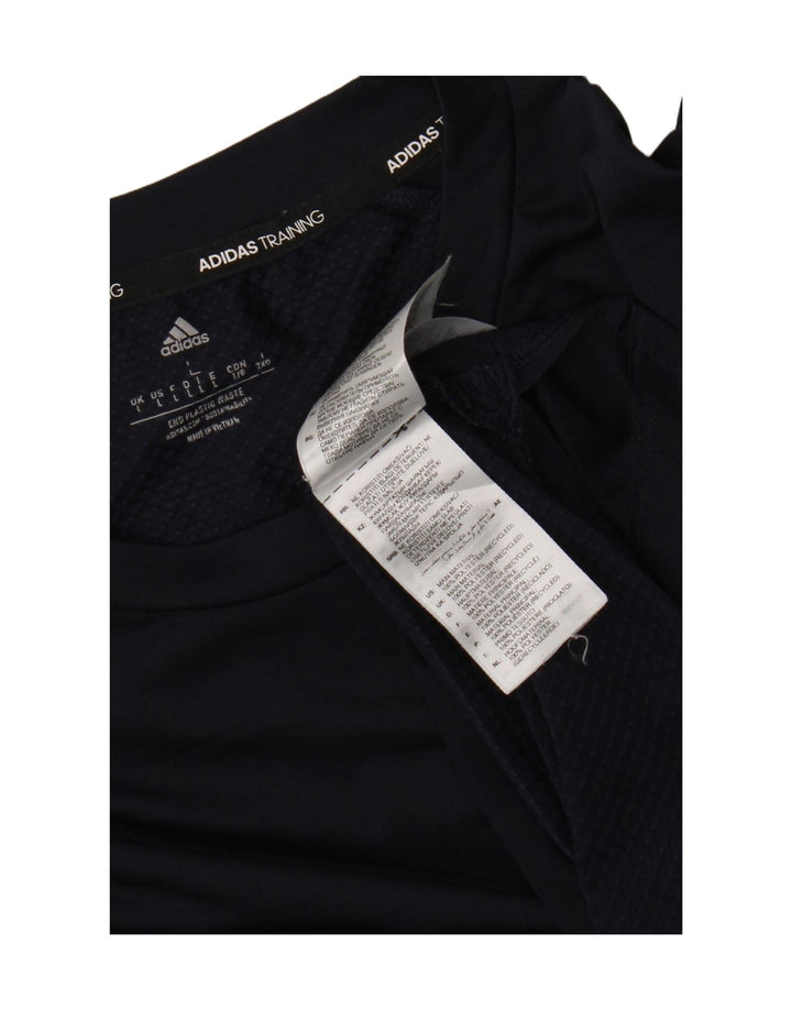 Męska koszulka Adidas z długim rękawem, duża, granatowa, z poliestru