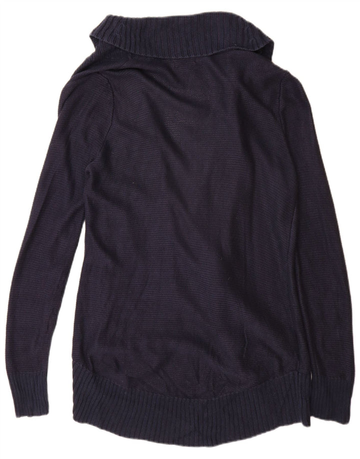 Damski sweter rozpinany Eddie Bauer UK 12 Średni granatowy sztuczny jedwab