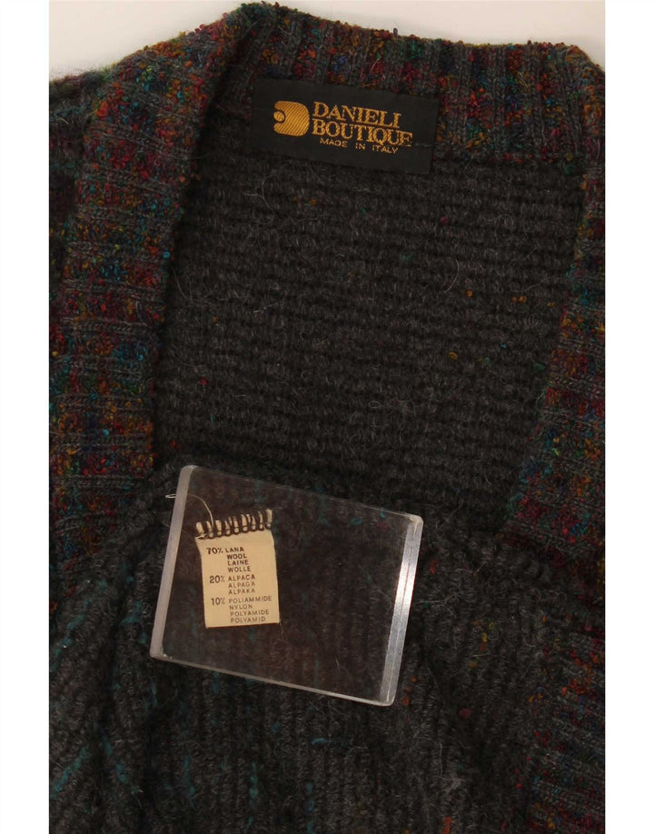 Sweter męski w stylu vintage, duży, wielokolorowy, geometryczny
