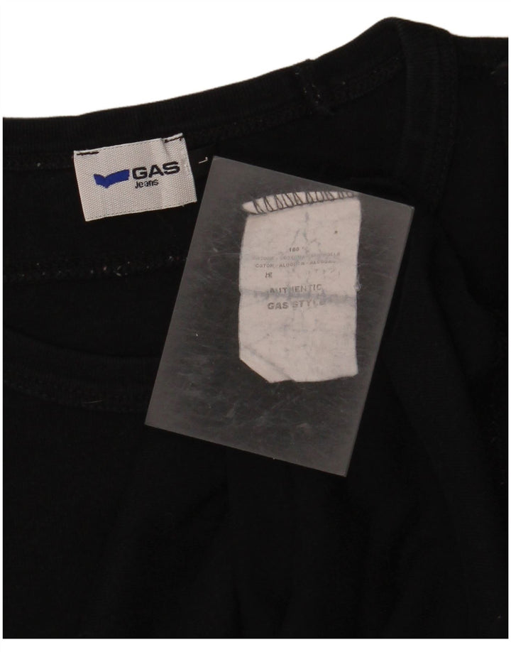Męski top z długim rękawem GAS, duży, czarny, bawełniany