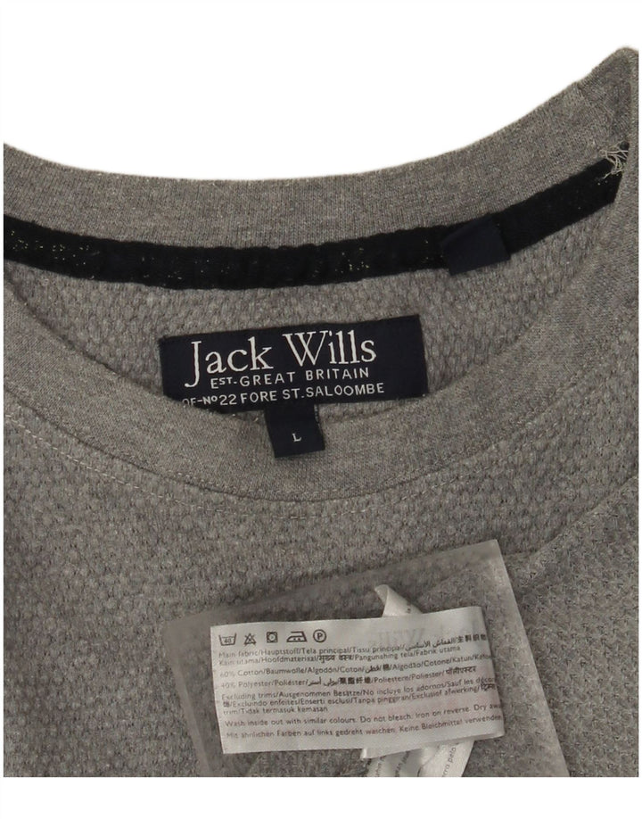 Męski T-shirt JACK WILLS, duży, szary, bawełniany