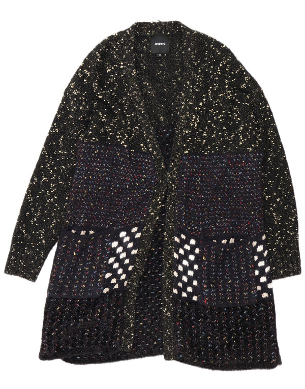 Damski sweter o przedłużonym fasonie Desigual UK 14, średni, czarny, nakrapiany