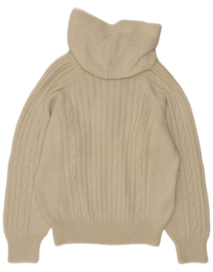 Damski sweter z kapturem i guzikami Silvy IT 46, duży, biały