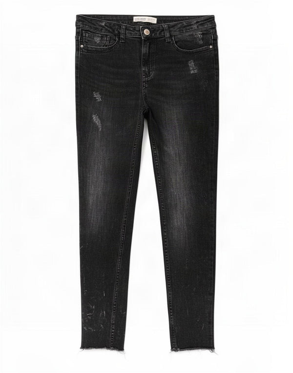 Damskie jeansy rurkowe Zara w trudnej sytuacji EU 36 XS W26 L27 czarne