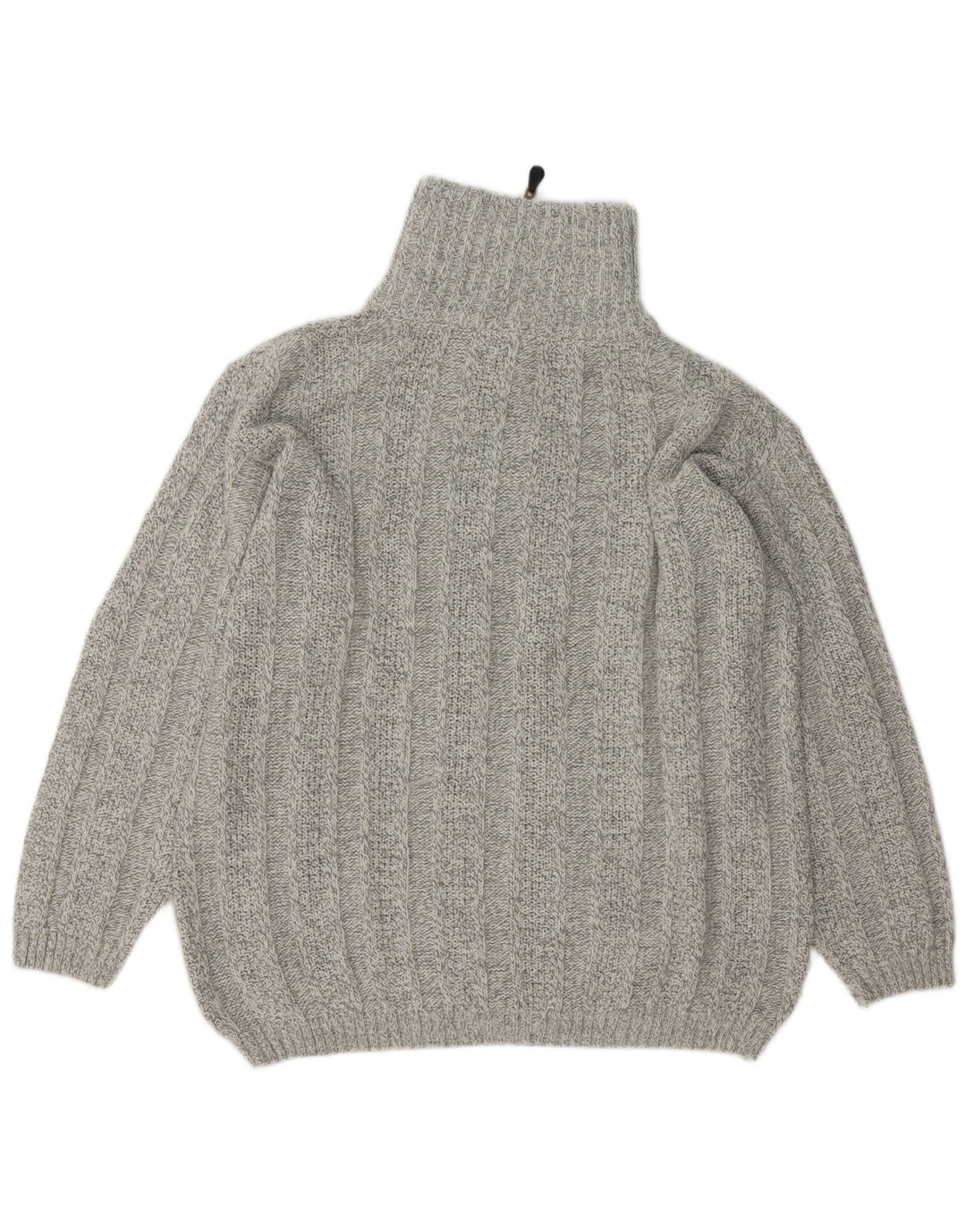 Męski sweter zapinany na zamek w stylu VINTAGE XL, szara wełna