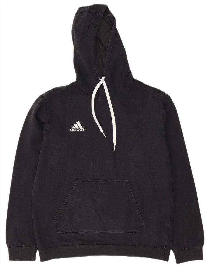 Męska bluza z kapturem Adidas, średnia czarna bawełna