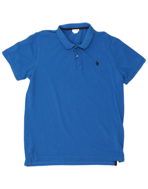 US Polo Assn. Męska koszulka polo 2XL, niebieska, bawełniana
