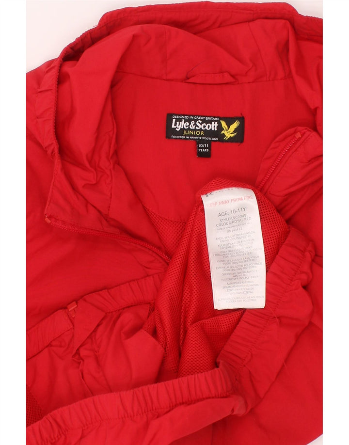 Chłopięca kurtka przeciwdeszczowa z kapturem Lyle & Scott 10-11 lat, czerwona, poliester