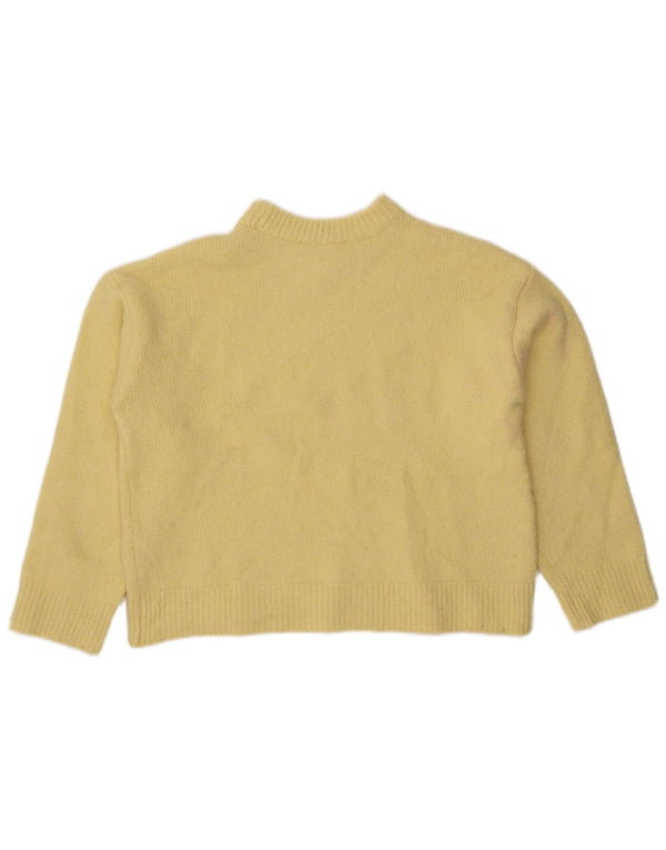 Sweter damski Zara Crop Boat Neck Sweter UK 14 Średni żółty