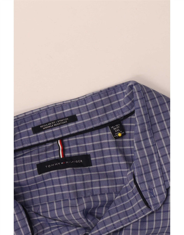 Męska koszula o regularnym kroju Tommy Hilfiger 2XL, bawełniana niebieska kratka