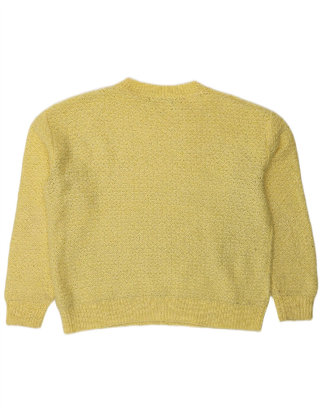 Marks & Spencer Damski sweter z okrągłym dekoltem UK 14 Średni żółty akryl