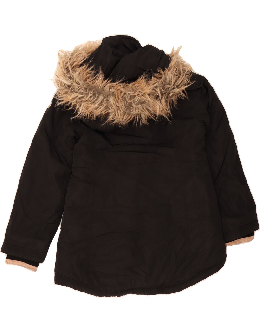 MICHAEL KORS Girls Hooded Parka Jacket 7-8 Years Black Polyester Vintage Michael Kors and Second-Hand Michael Kors from Messina Hembry 