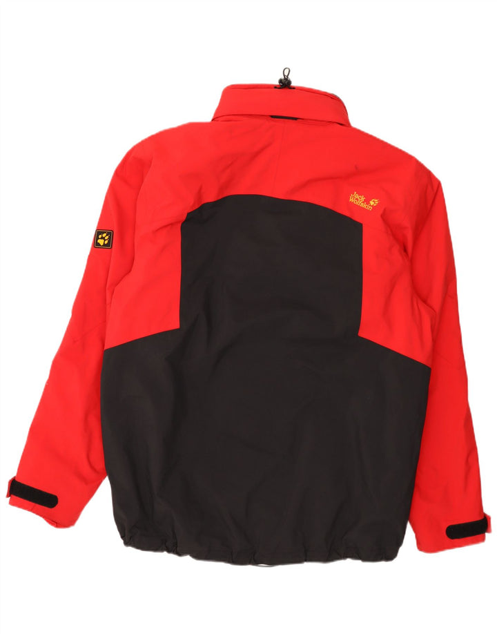Męska kurtka przeciwdeszczowa Jack Wolfskin UK 44/46 XL, czerwony poliamid z blokami kolorów