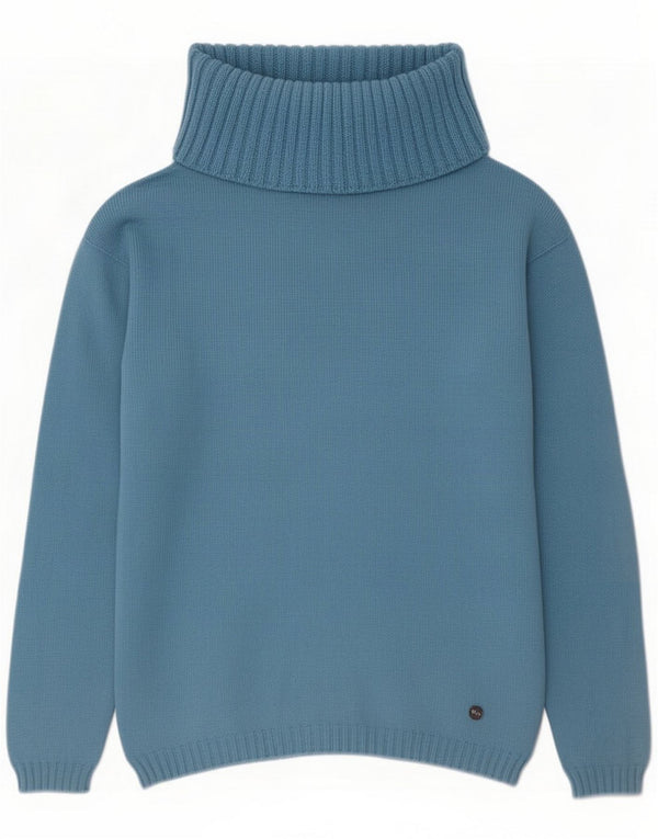 Damski sweter z golfem Guess, rozmiar 3, mały, niebieski, wełniany
