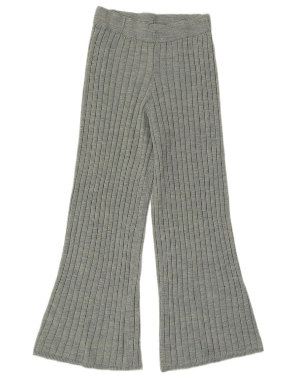 Damskie spodnie na co dzień Zara Knit Flare UK 12 Średni zielony akryl
