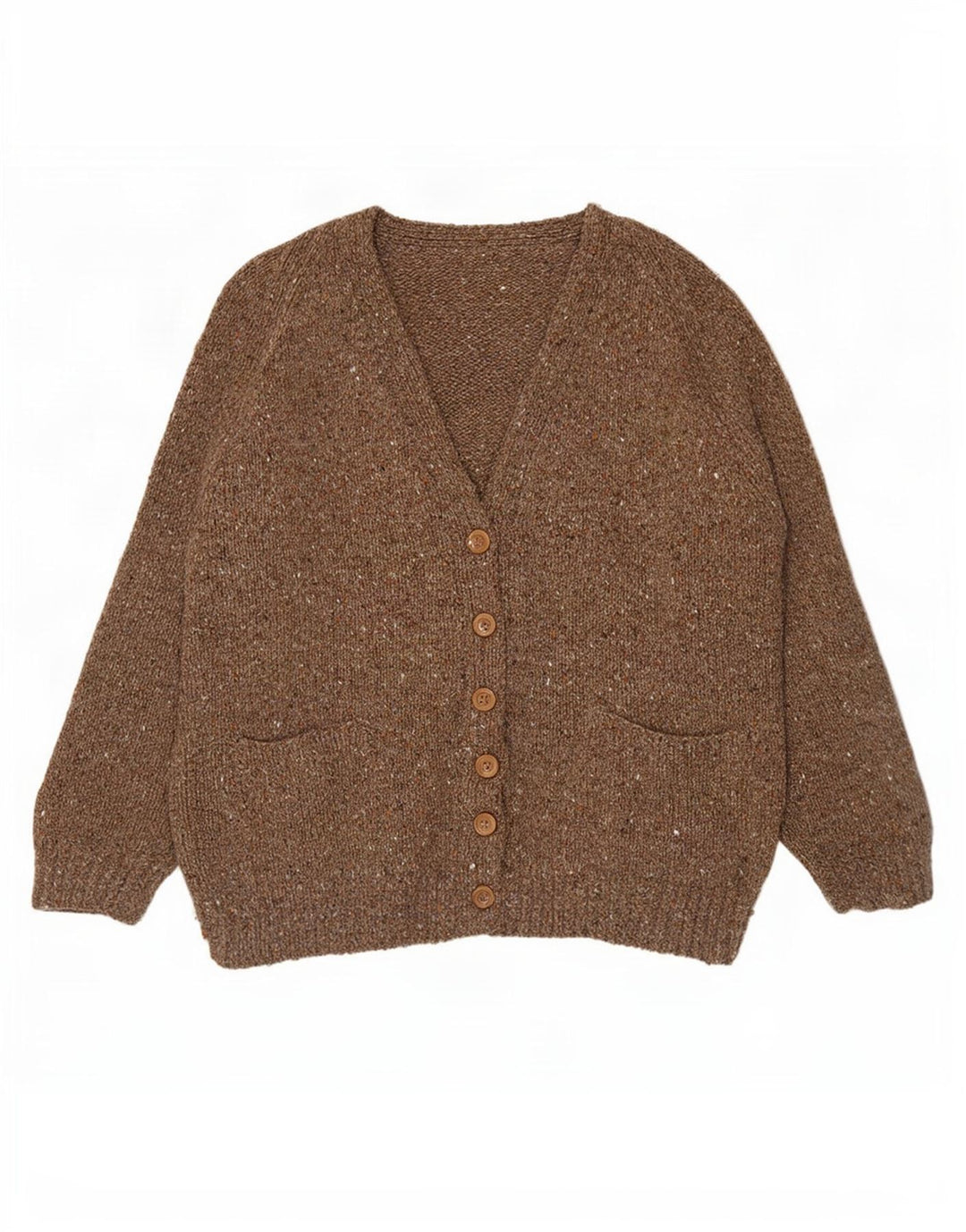 Sweter damski w stylu vintage, UK 12, średni brąz, nakrapiany
