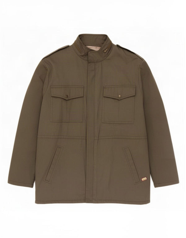 Męska kurtka wojskowa Vintage UK 40, duża, bawełniana khaki