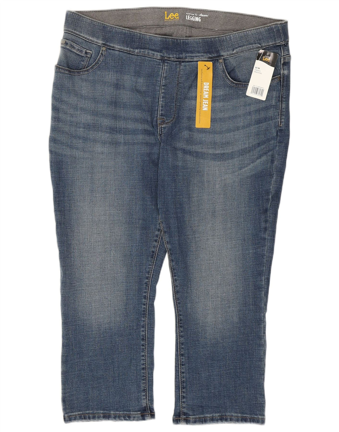 Damskie jeansy jeggingowe LEE Capri US 16 2XL W38 L21 Niebieskie, bawełniane