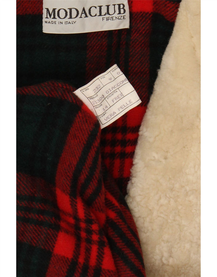 Męska kurtka o luźnym kroju VINTAGE IT 46, mała brązowa skóra z blokami kolorów