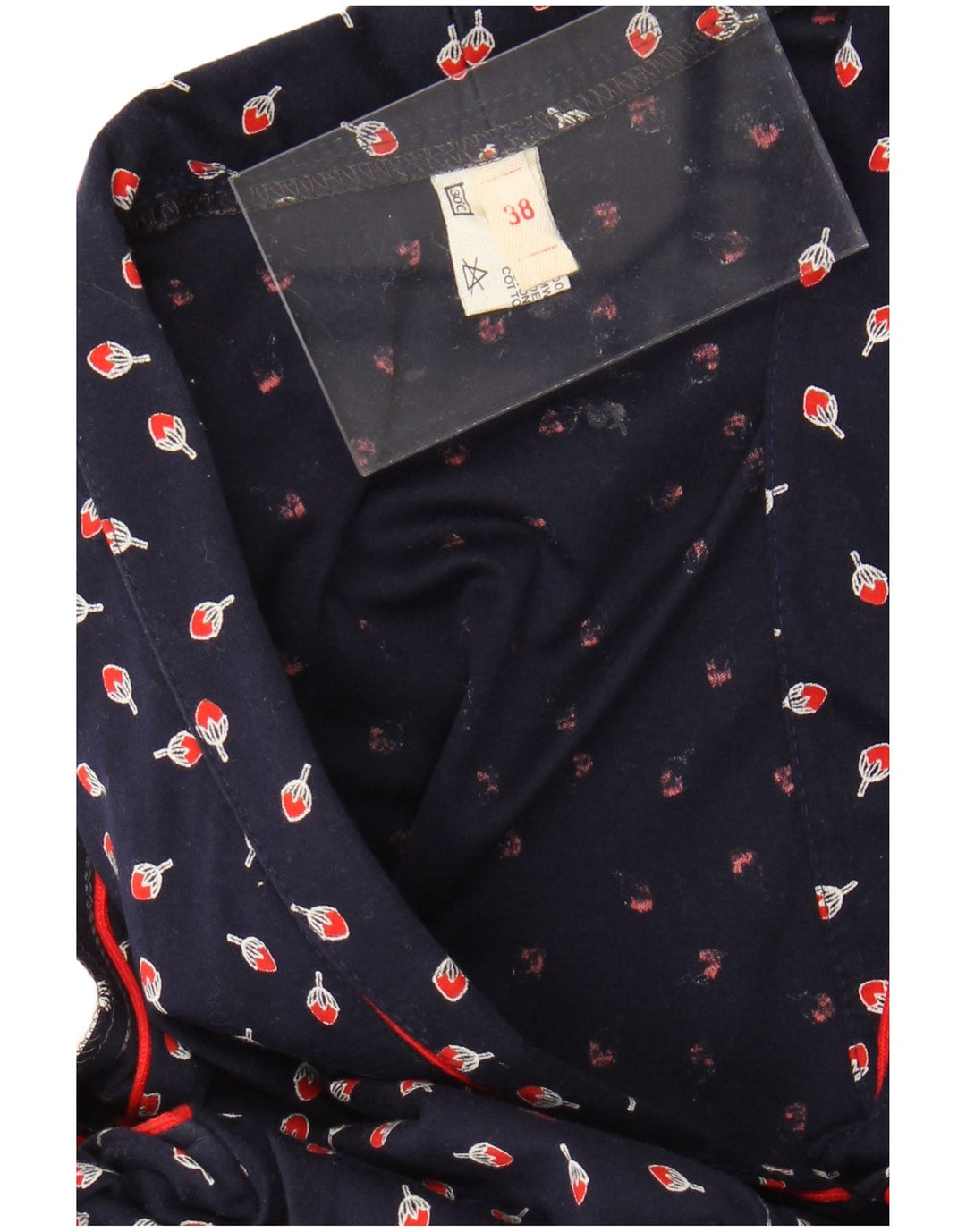 VINTAGE Damska sukienka maxi bez rękawów IT 38 XS Granatowa bawełniana w kwiaty