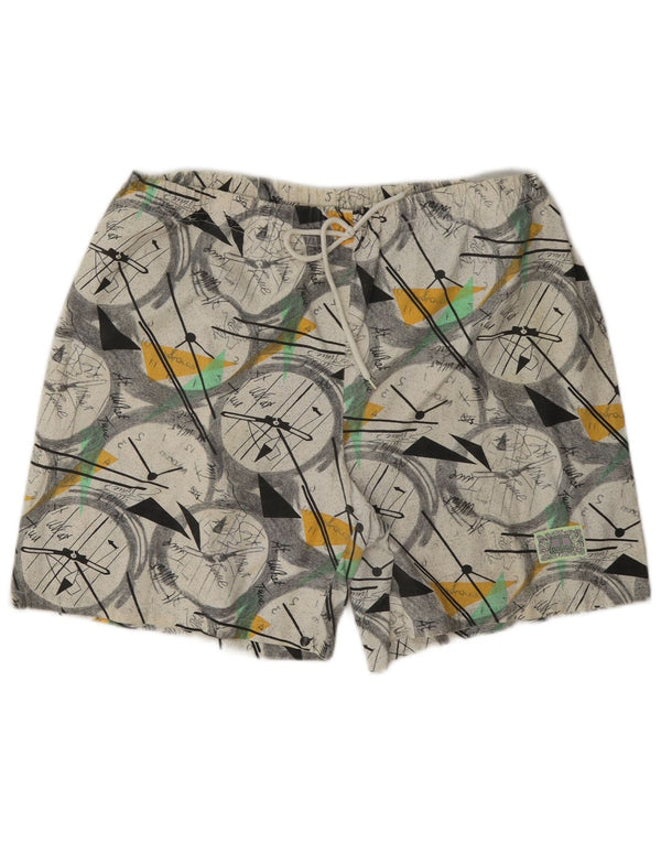 Męskie spodenki sportowe w stylu vintage, duże, wielokolorowe, geometryczne