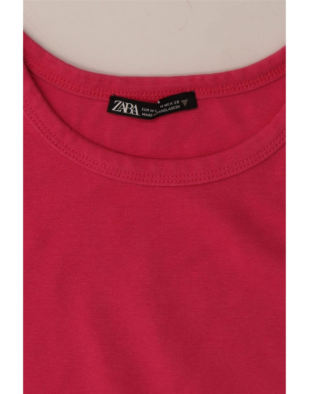 ZARA Womens Crop T-Shirt Top UK 12 Medium Red Cotton Vintage Zara and Second-Hand Zara from Messina Hembry 