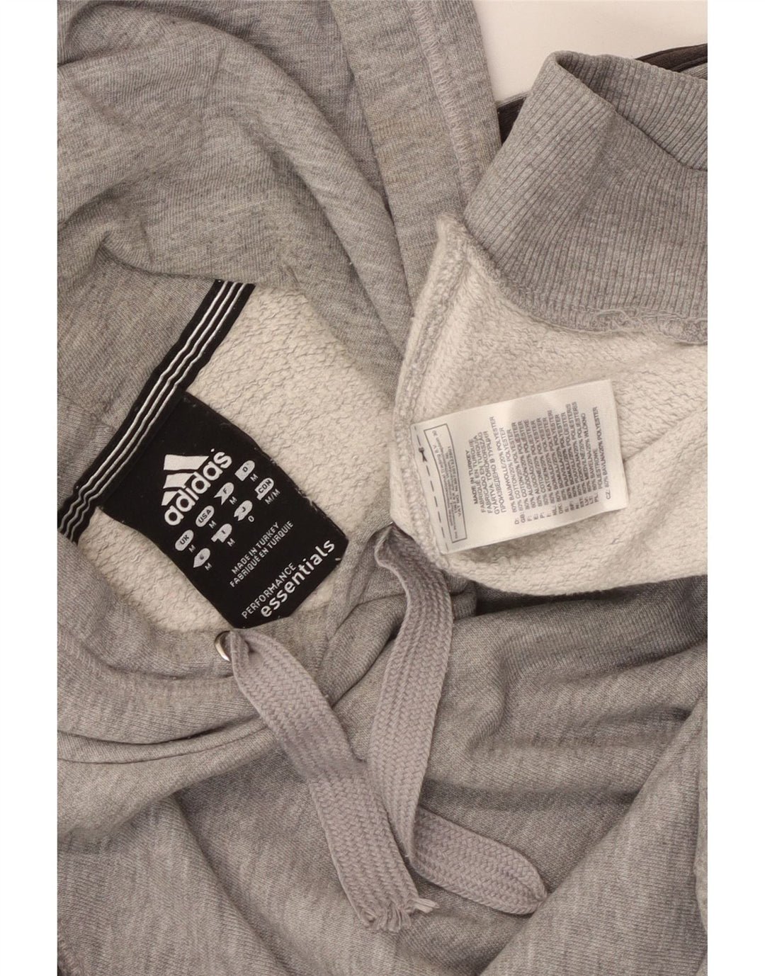 Męska bluza z kapturem Adidas, średnia, szara, bawełniana nakrapiana