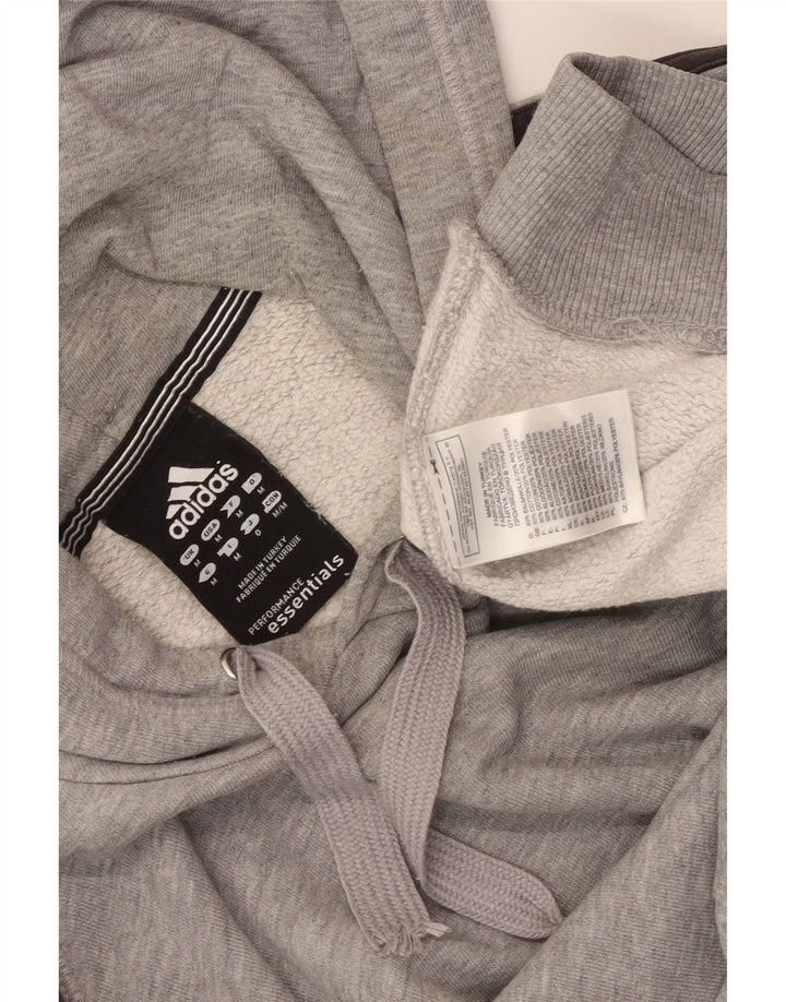 Męska bluza z kapturem Adidas, średnia, szara, bawełniana nakrapiana