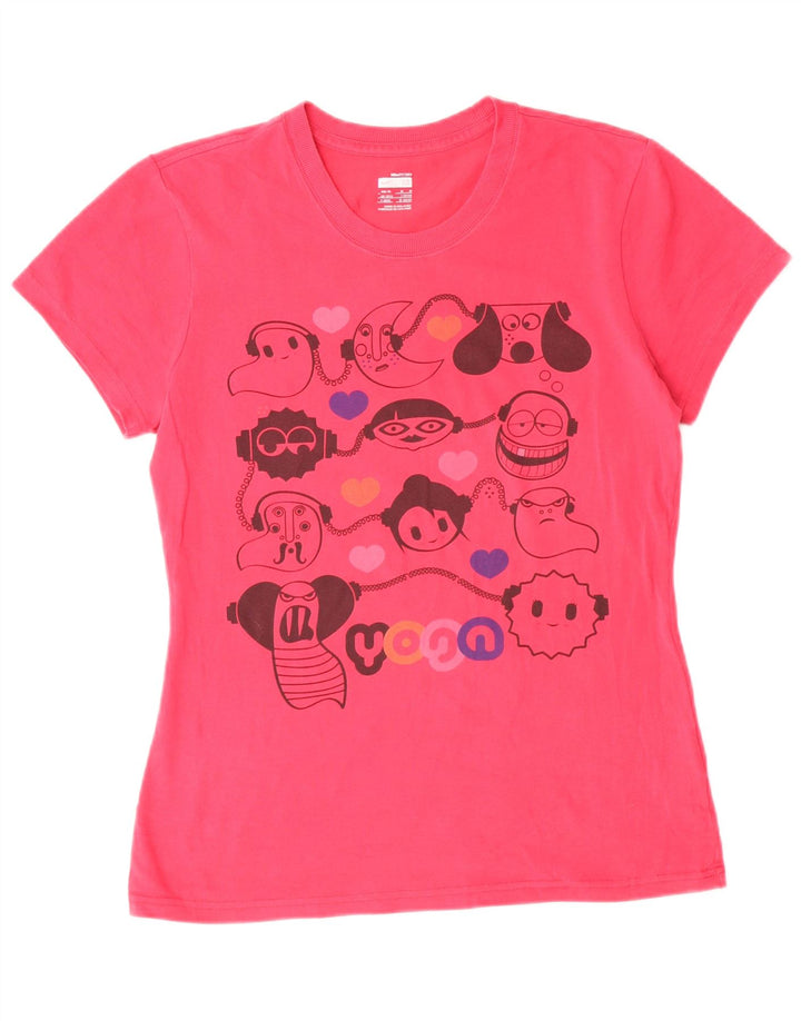 Damska koszulka z grafiką NIKE Top UK 12/14 Średni różowy, bawełniany