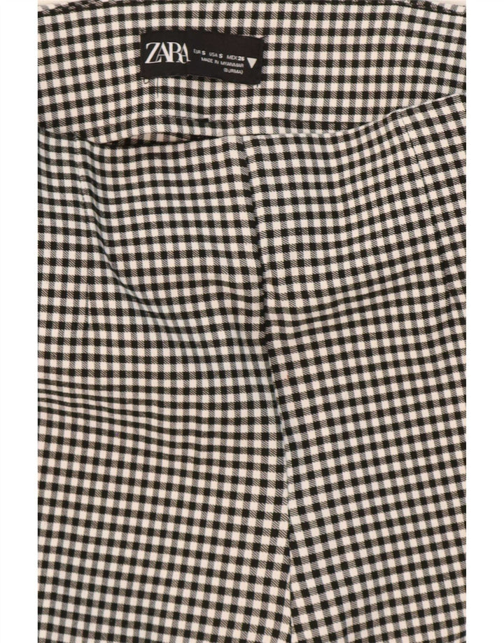 Legginsy damskie Zara UK 8 Small, czarna, wiskoza w kratkę
