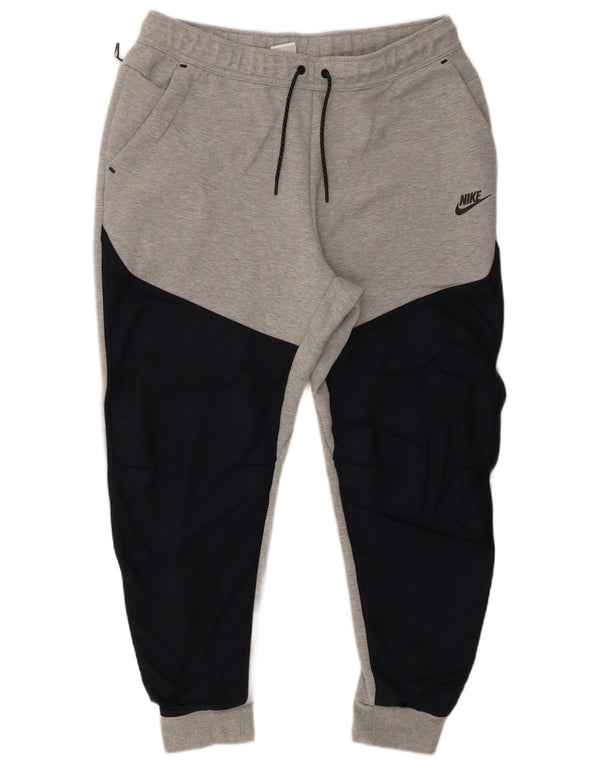 Męskie spodnie dresowe Nike Joggers XL Szara bawełna z blokami kolorów