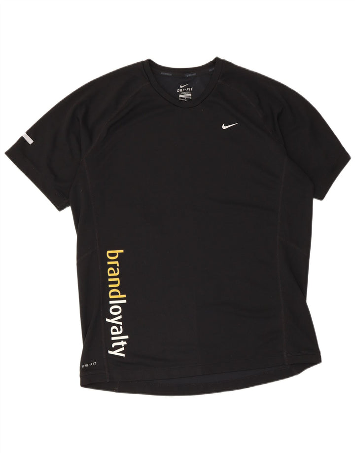 Męski T-shirt Nike Dri Fit z grafiką, duży, czarny poliester