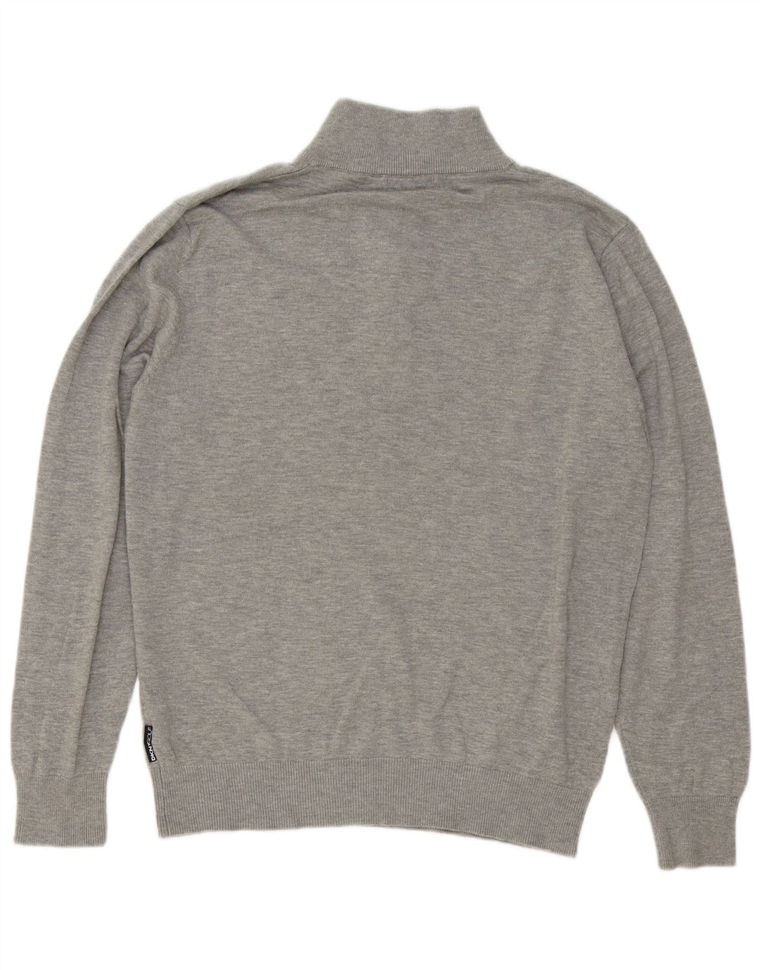 Dkny Męski sweter z zamkiem błyskawicznym, duży, szary, bawełniany w plamki