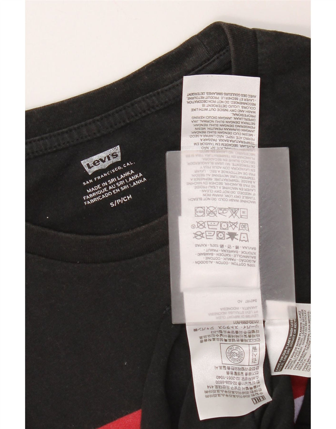 Męski T-shirt z grafiką Levi's, mały, czarny, bawełniany
