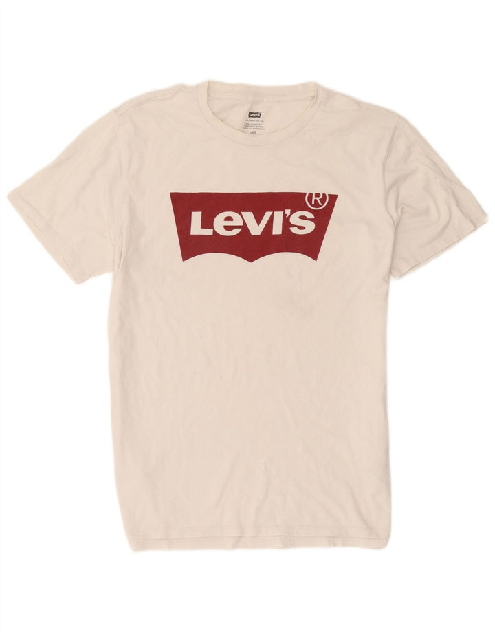 Męski T-shirt z grafiką Levi's, duży, biały, bawełniany
