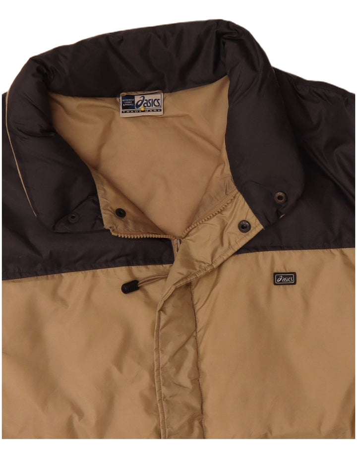 Męska kurtka wyściełana Asics UK 44 2XL Beżowy nylon z blokami kolorów