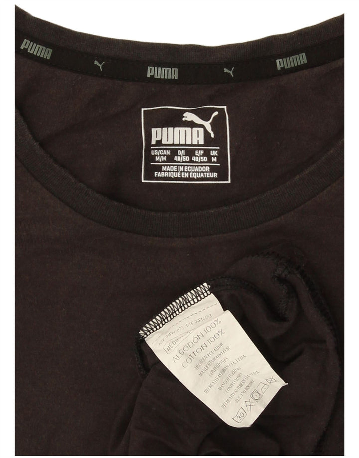 Męska koszulka z grafiką Puma, średnia czarna bawełniana