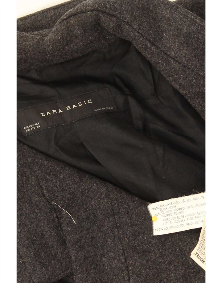 Płaszcz damski Zara w groszki UK 6 XS, czarna wełna