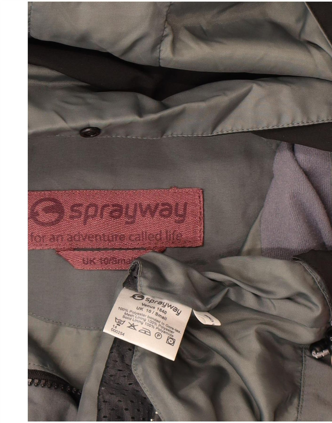 Damska kurtka przeciwdeszczowa Sprayway z kapturem, oversize UK 10, mała, czarna, poliester