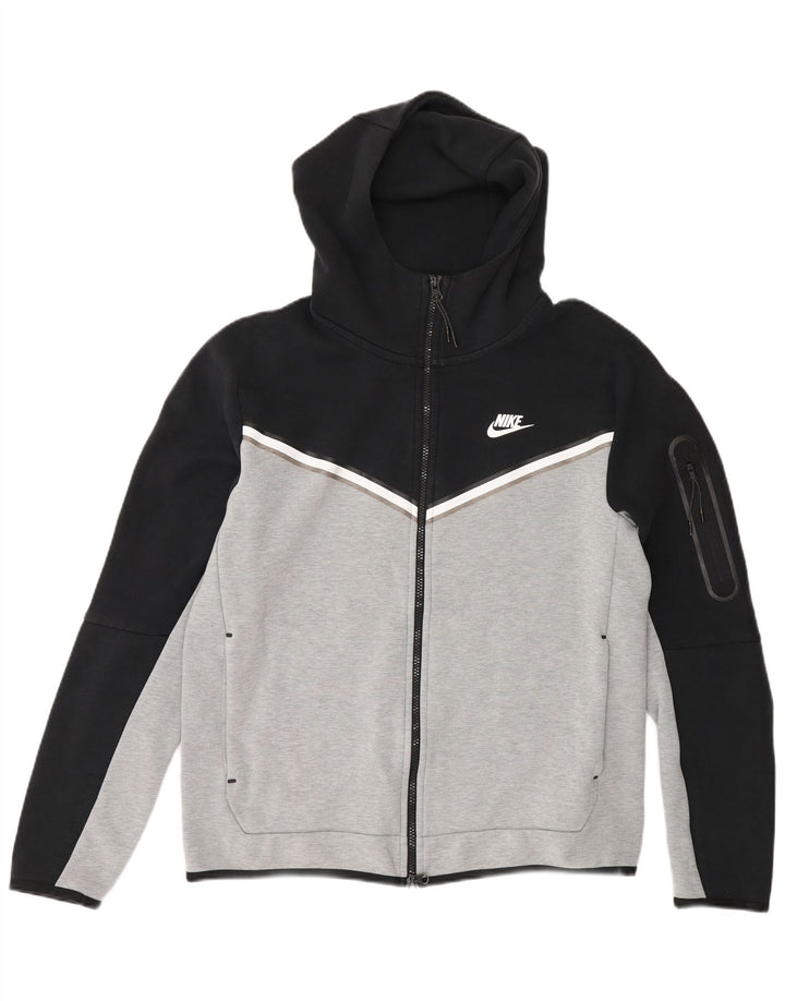 Męski sweter z kapturem i zamkiem błyskawicznym Nike, bawełniany, w kolorze średniej czerni