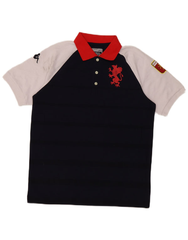 Męska koszulka polo do rugby Kappa Gara z grafiką, duża, granatowa, bawełniana w bloki kolorów