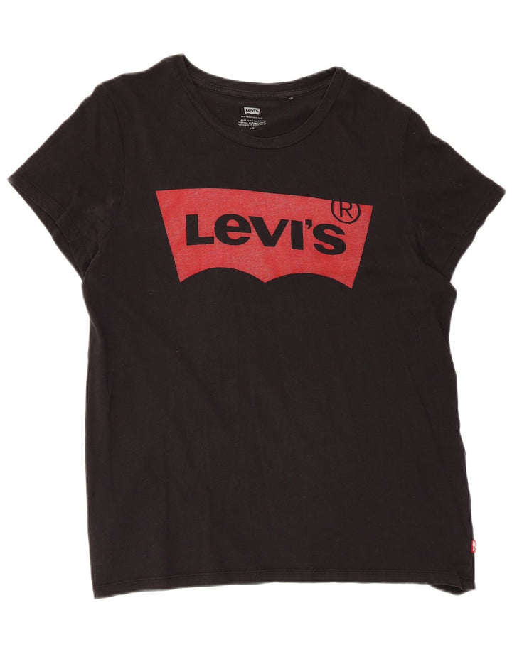 Damska koszulka z grafiką Levi's Top UK 14, duża czarna