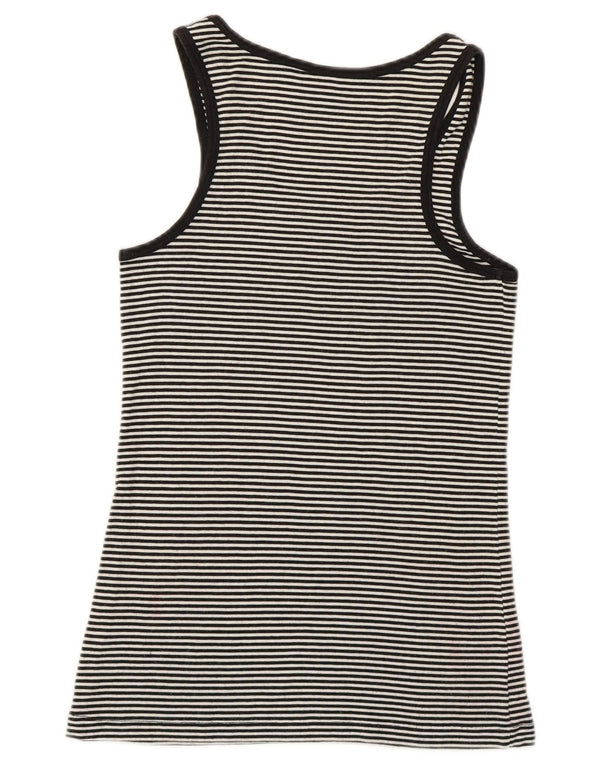 CARHARTT Womens Vest Top UK 8 Small Black Striped