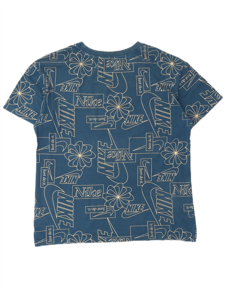 Męski T-shirt z grafiką Nike, mały, granatowy, bawełniany