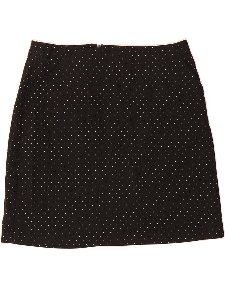 OASIS Womens A-Line Skirt UK 12 Medium W30  Black Spotted Polyester Vintage Oasis and Second-Hand Oasis from Messina Hembry 