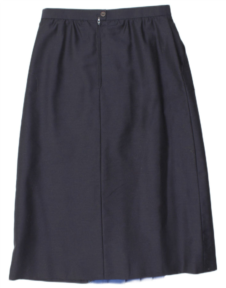 VINTAGE Damska spódnica w kształcie litery A z wysokim stanem EU 38 Medium W28 Granatowa